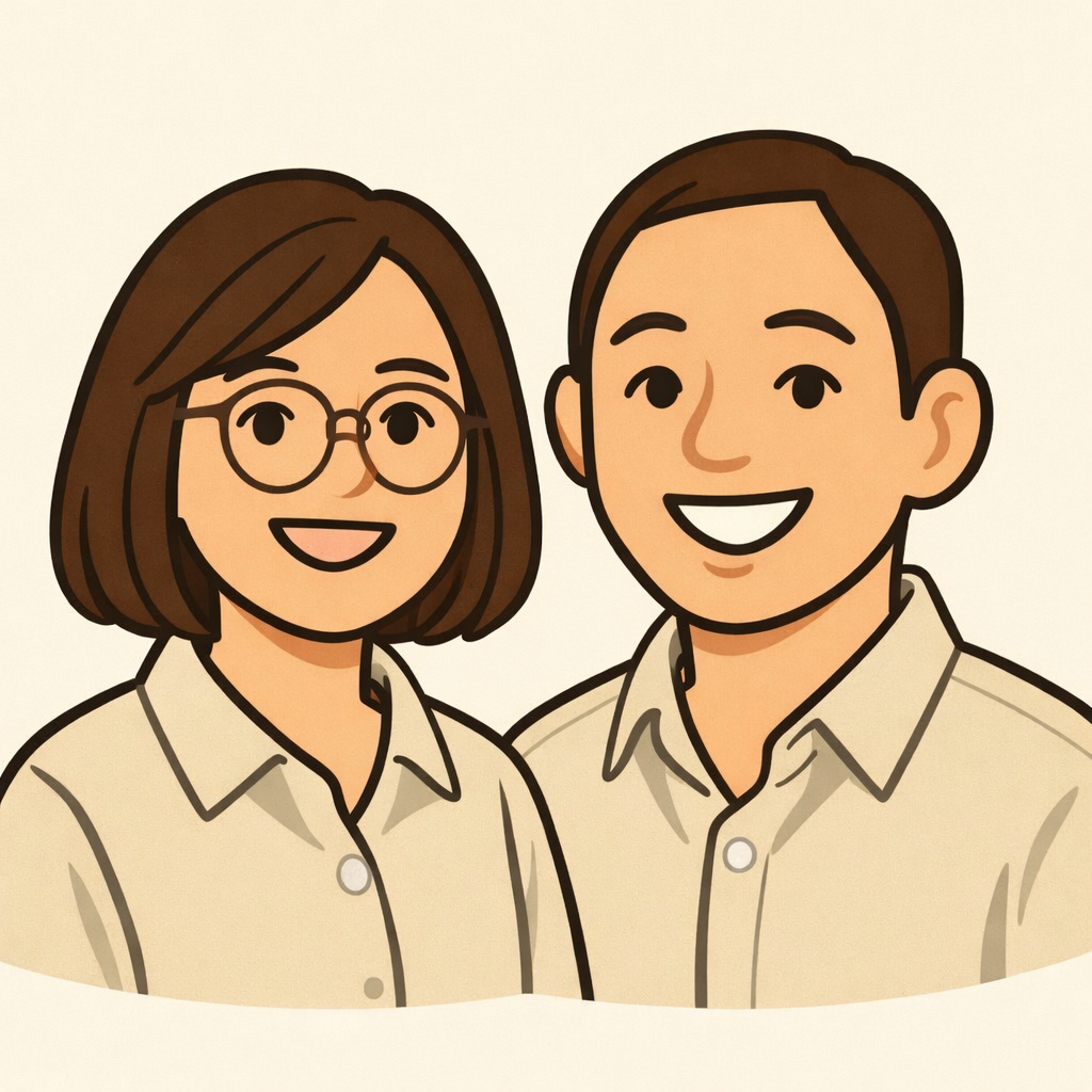 中国在住ご夫婦の似顔絵